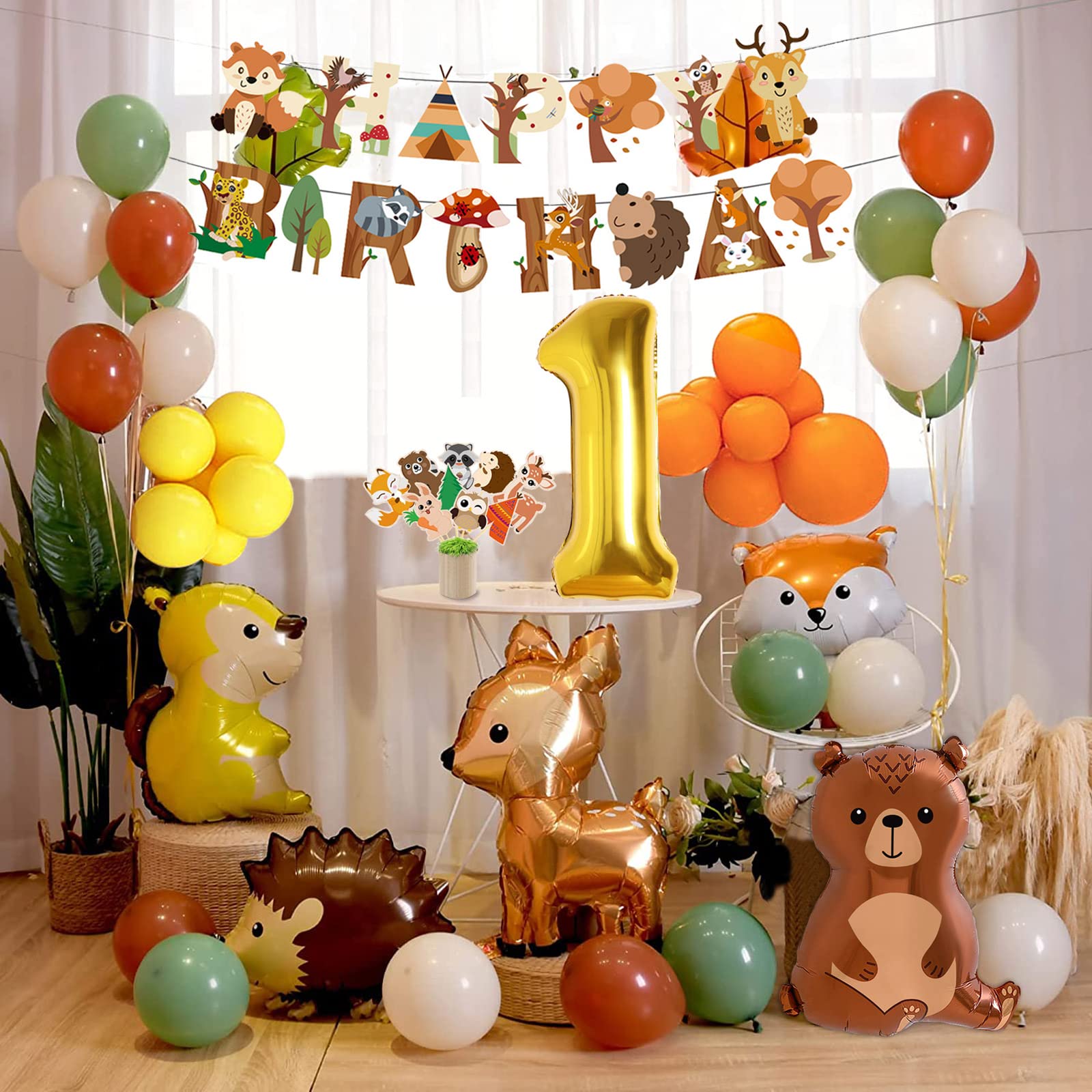 Décoration Anniversaire 1 An Garçon - Kit Complet Ballons Ours - Bannière, Chapeau, Guirlande Déco Anniversaire Garçon 1 An