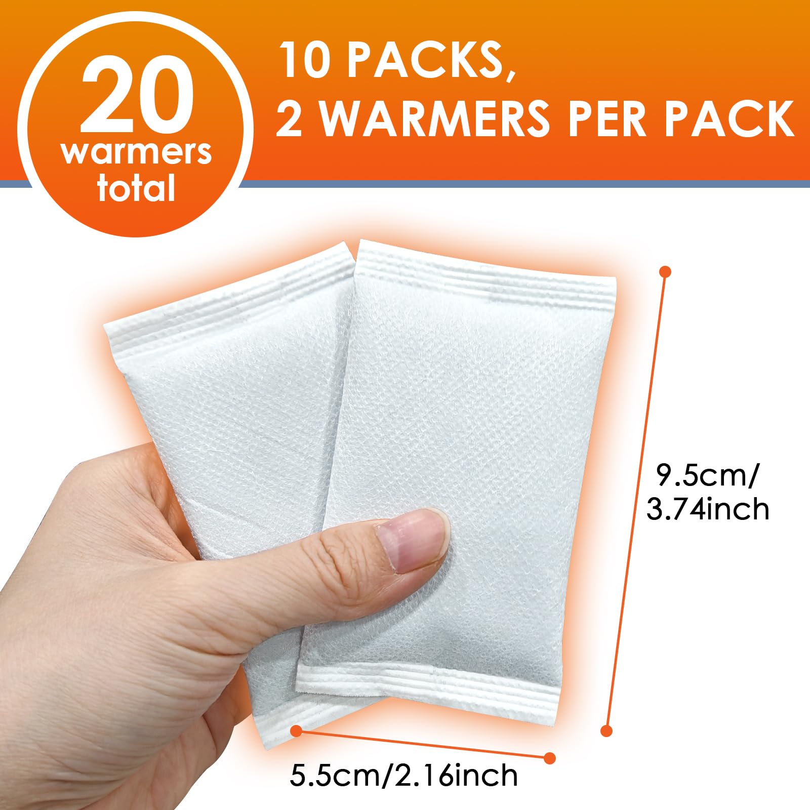 20 Stück Multiwärmer Handwärmer,Taschenwärmer Wärmepads für 8H warme Hände, Taschenheizung,Luftaktivierte Wärmepads, Sofort Einsatzbereit,Gegen Kalte Hände,Extra warmes Heatpad
