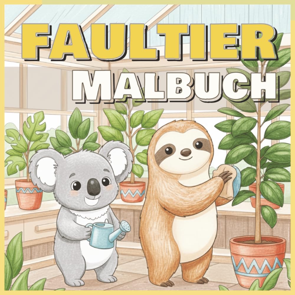 Faultier: Malbuch, 50 Illustrationen (Tiermalbücher)