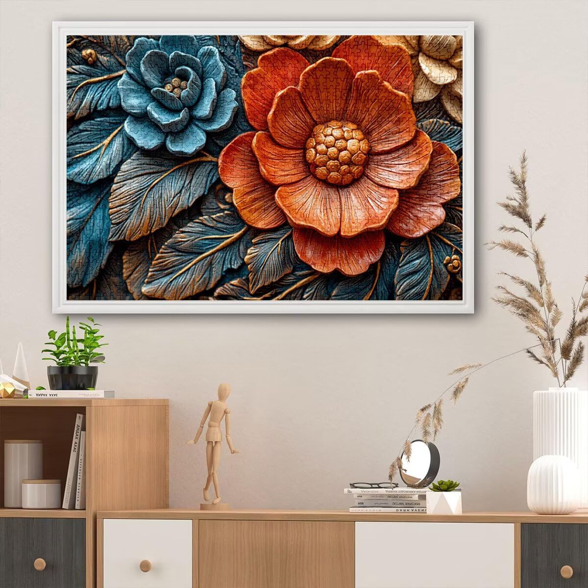 Puzzle 2000 sztuk kwiat dla dorosłych, abstrakcyjne drewniane puzzle dla dorosłych, trudne drewniane łamigłówki, rodzinne gry edukacyjne, łamigłówki z pudełkiem na prezenty dekoracje do domu, prezent