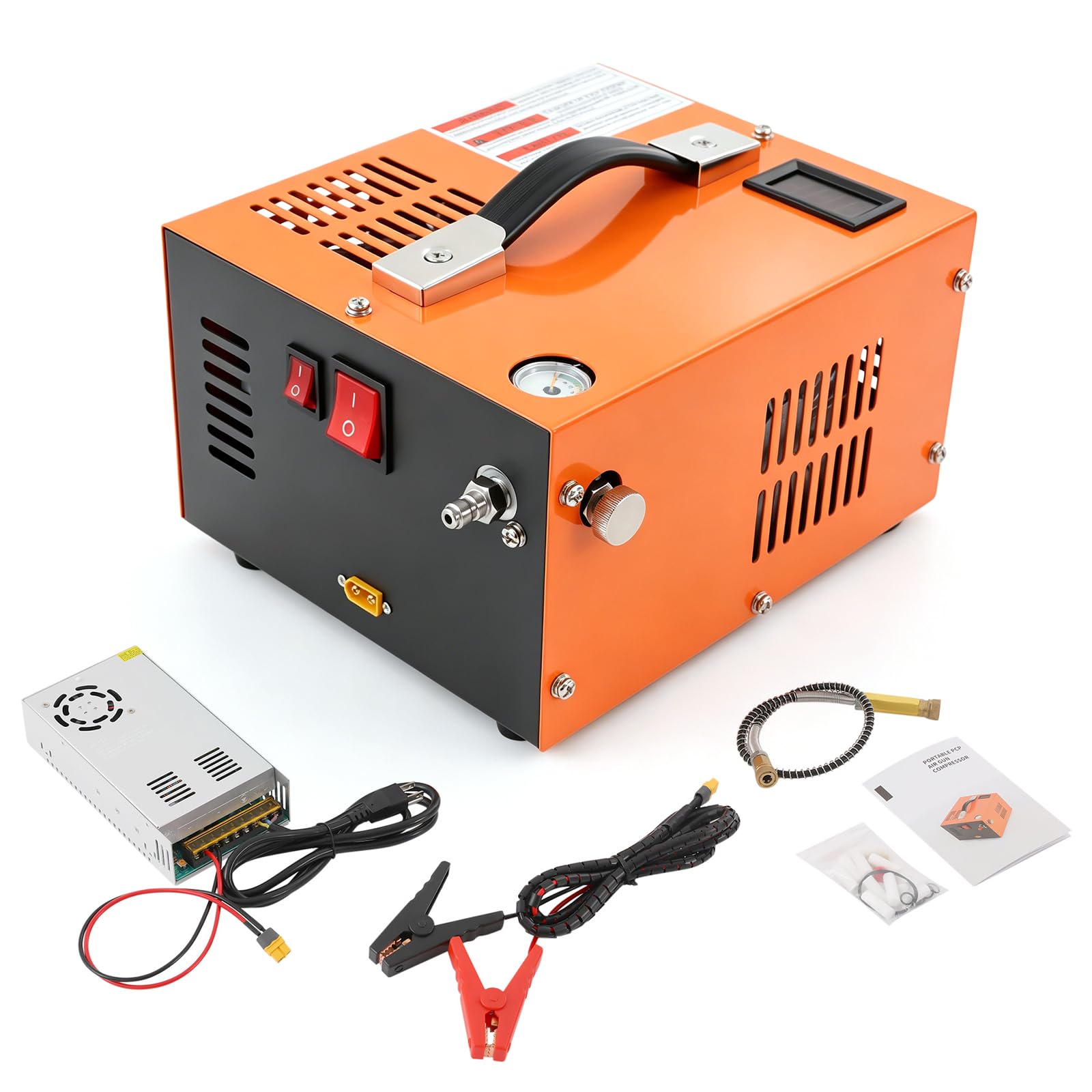 PCP Air Compressor, 300W 4500psi/30mpa Dual Power Air Compressor Portable Paintball Tank…