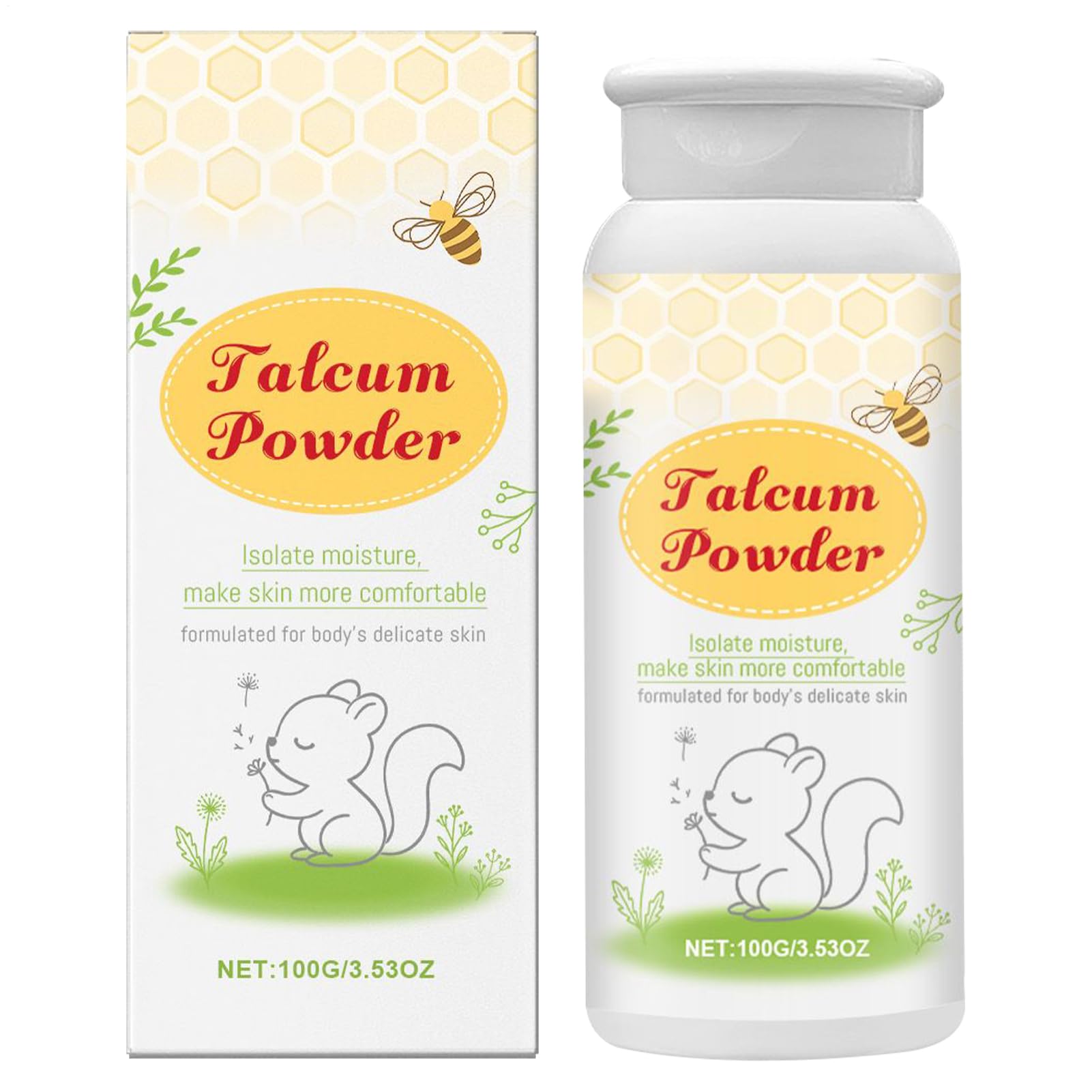 Baby Powder, talco naturale per bambini, 100 g di talco clinicamente testato, formula delicata di amido di mais, sollievo lenitivo dopo la doccia, formulato per essere delicato sulla