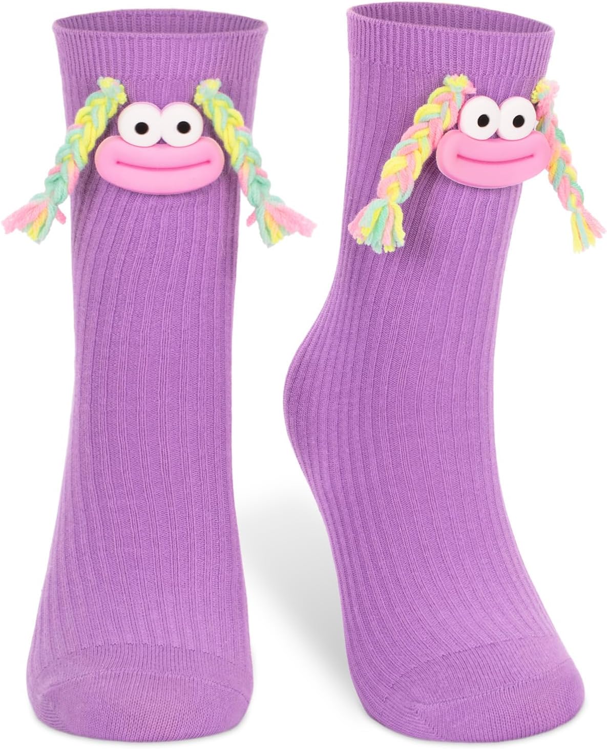 Crazy Socks for Kids Funny Novelty Silly Braid Hair Socks for Boys Girls Halloween Christmas Crazy Sock Day