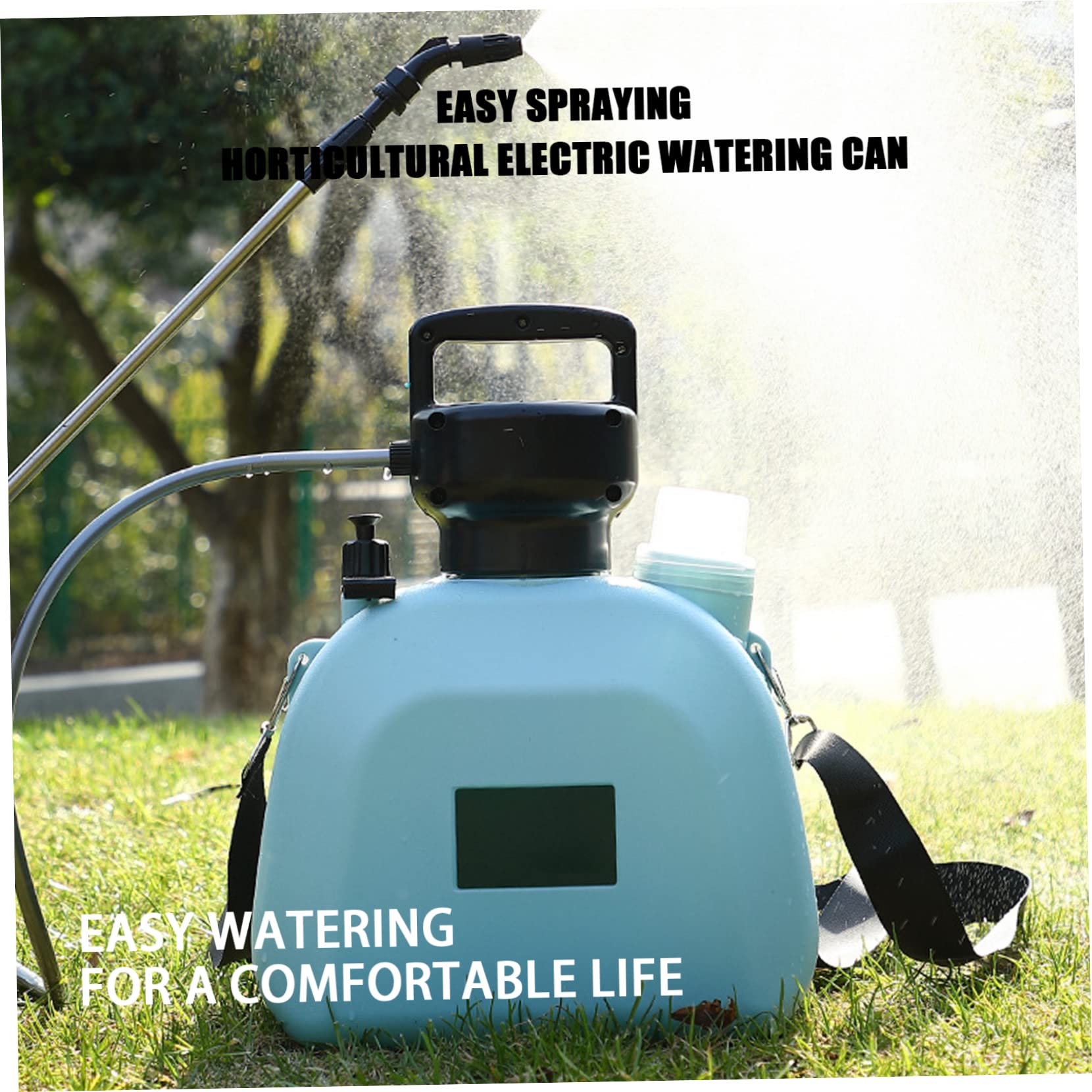 Spruzzatore elettrico Spruzzatore per irrigazione da giardino di capacità da 5 litri Annaffiatoio a pressione ricaricabile USB 7, 4 V con maniglia Blu