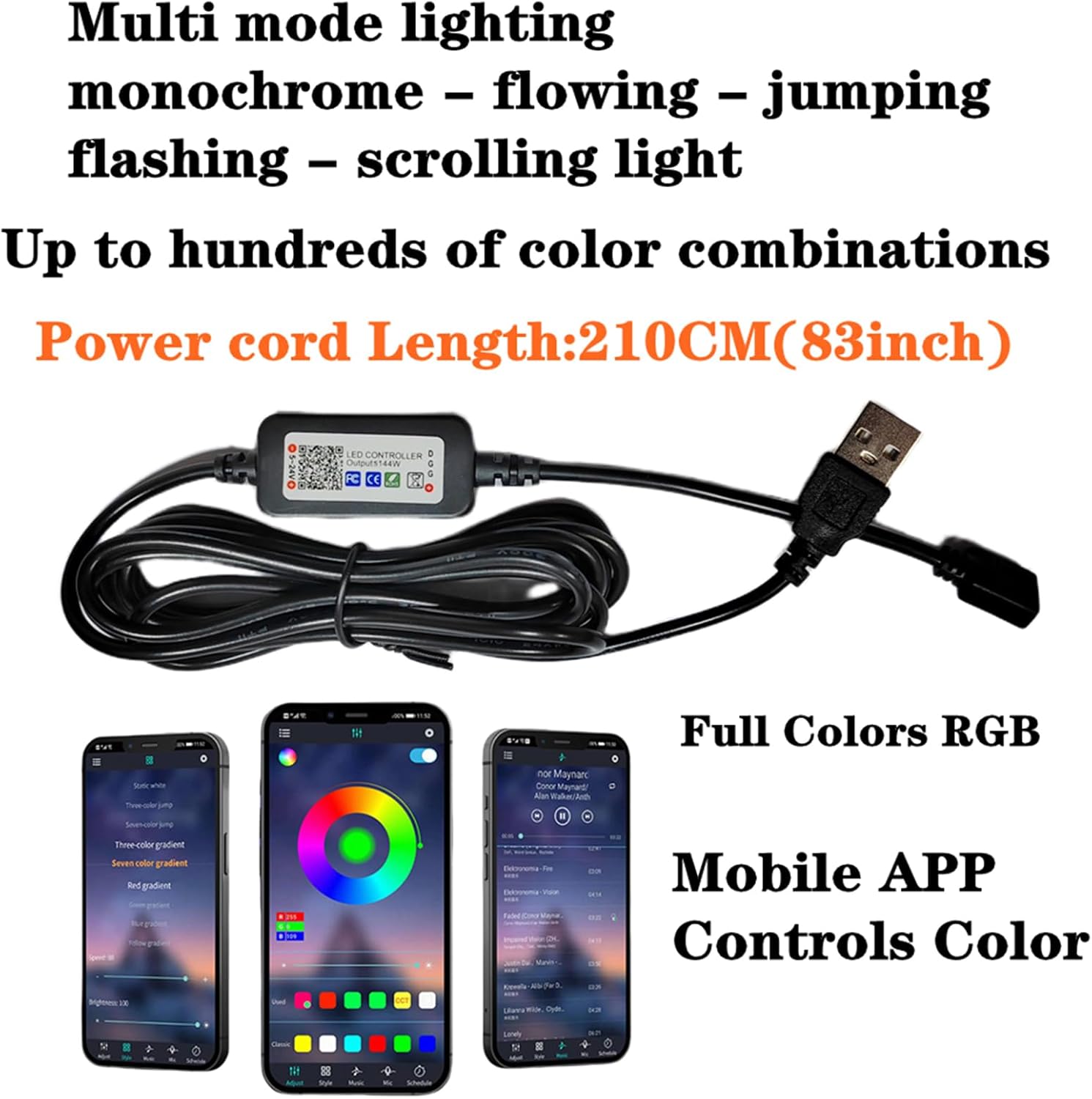 REWIS バスルームLEDネオンライト、Bluetooth調光カラフルストリーマー、バスルームの入り口吊り下げUSB発光装飾に最適