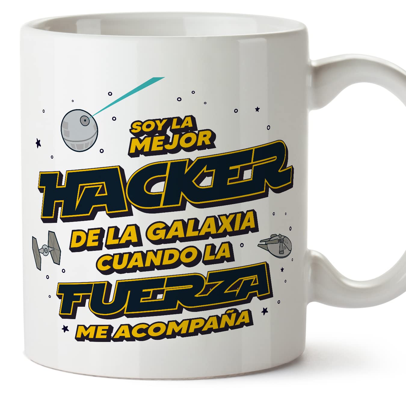MUGFFINS Tazas para JEFE hombre - En Español - Mejor de la Galaxia Cuando Fuerza me Acompaña - 11 oz / 330 ml - Regalo original y divertido — view 414