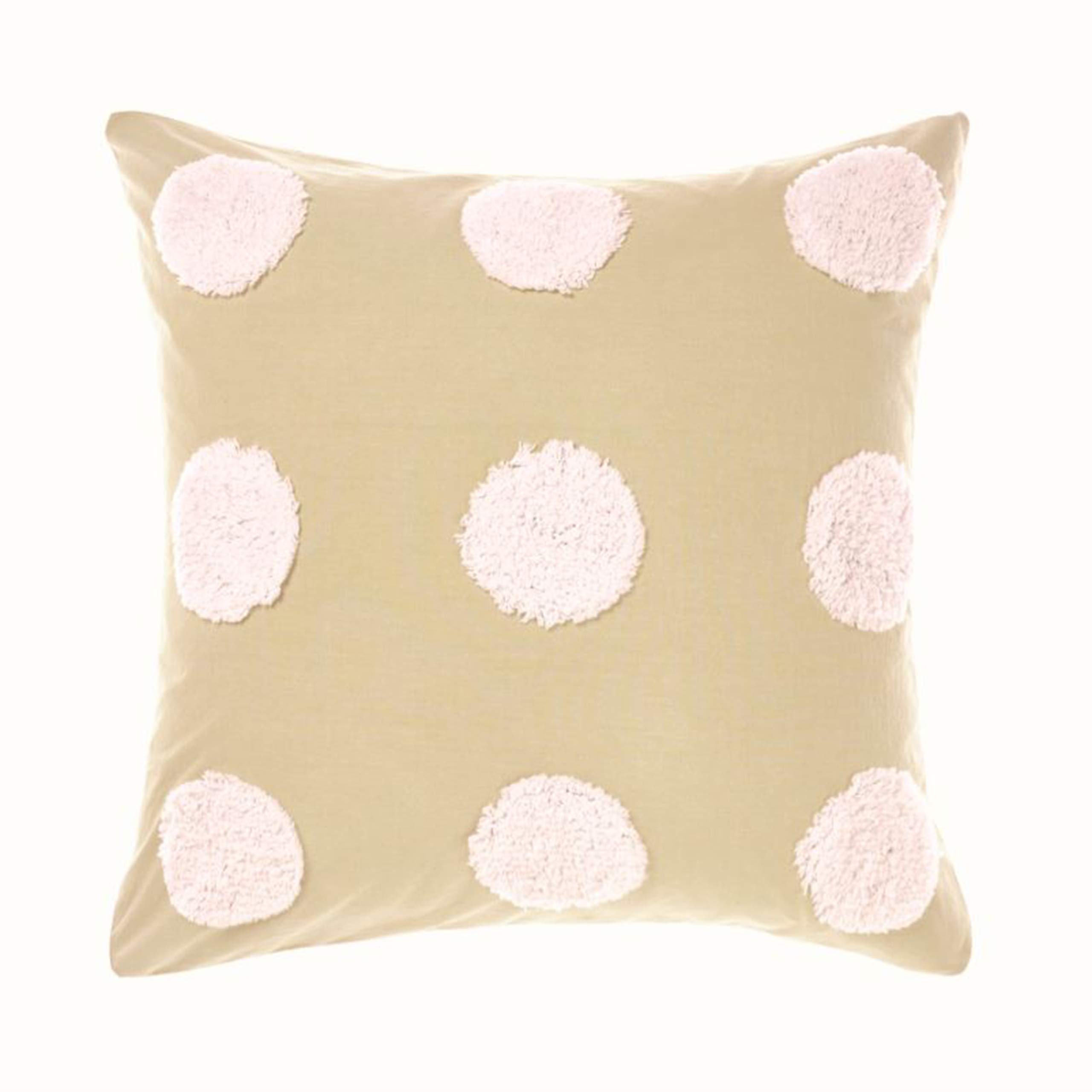 Linen House Haze Continental Pillowcase Sham Cover Only - Pink/Sand - 100% Cotton Tufted Chenille