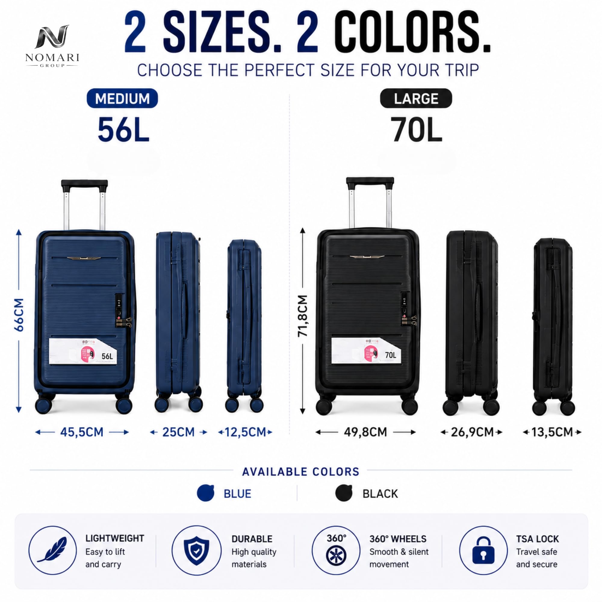 Maleta plegable rígida TSA, equipaje de viaje de gran capacidad, almacenamiento ultra compacto, 4 ruedas de 360°, carcasa resistente, mango telescópico de aluminio, tamaño mediano o grande, negro o