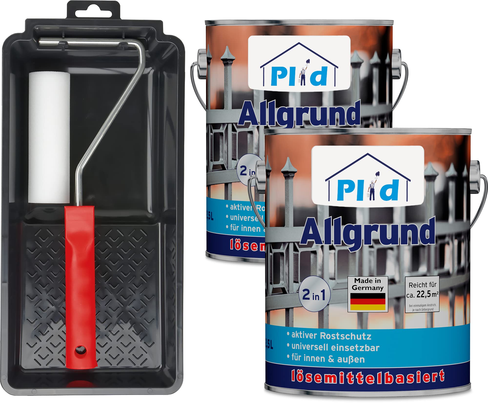 plid® Allgrund biały – specjalny podkład i uniwersalne zastosowanie – możliwość pokrycia lakierem – aktywne pigmenty antykorozyjne – szybkoschnące – odporne na warunki atmosferyczne – do wewnątrz i na