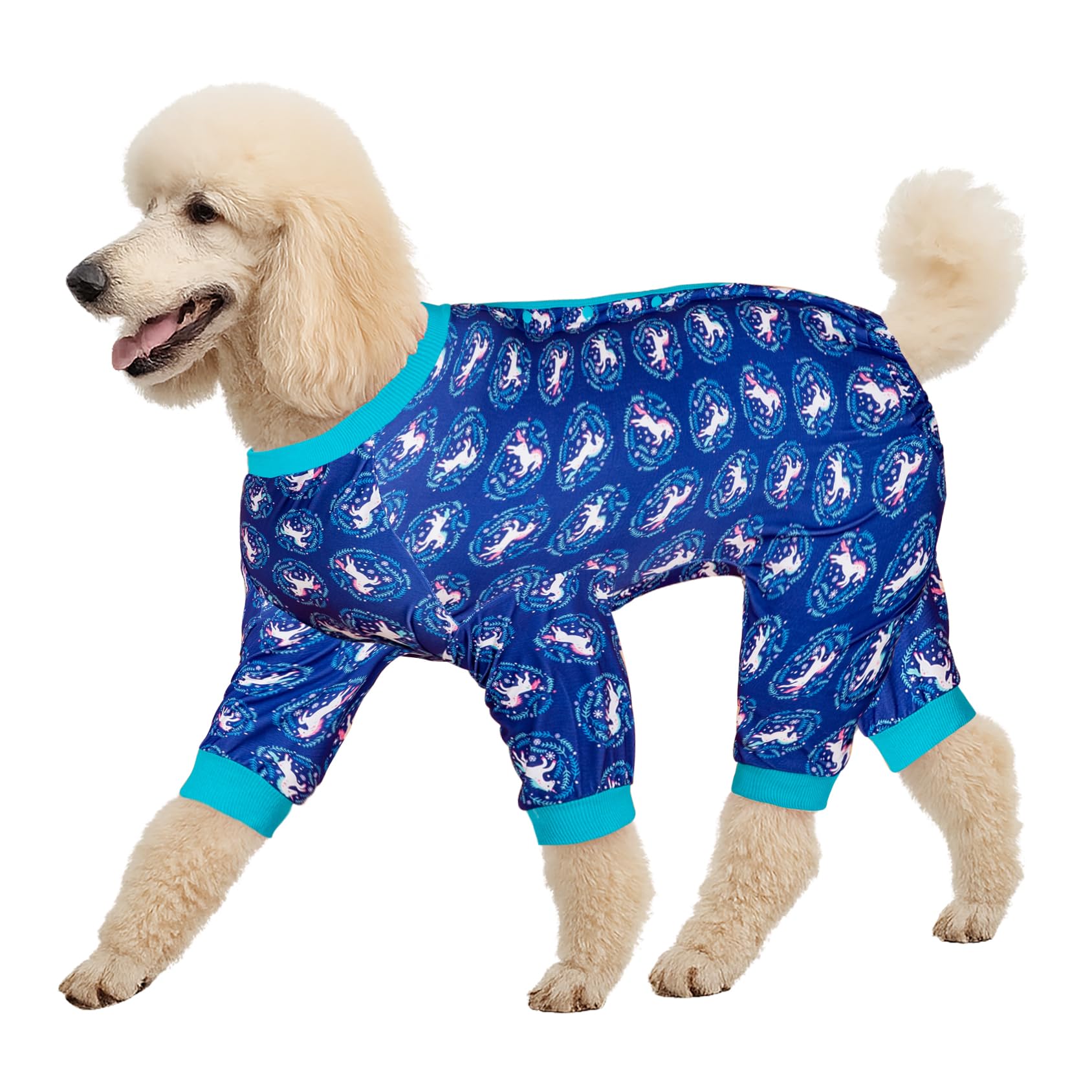 LovinPet Big Dog Bodysuit Onesie for Pitbulls, Wound Care Dog Onesie, Pet Anxiety Calming Shirt, Undershrit for Dog Coats, 4 Legged Large Dog Jammies,