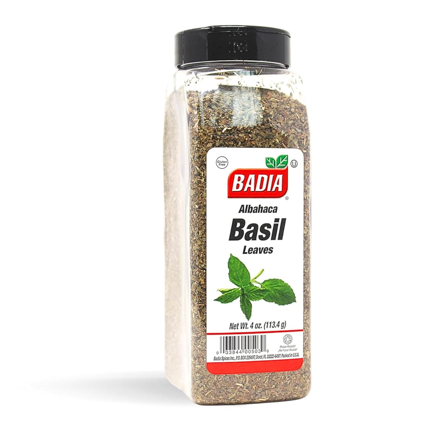 Badia Basil Leaves 4 oz | Premium Dried Sweet Basil for Pasta, Sauces, Salads & Italian Cooking