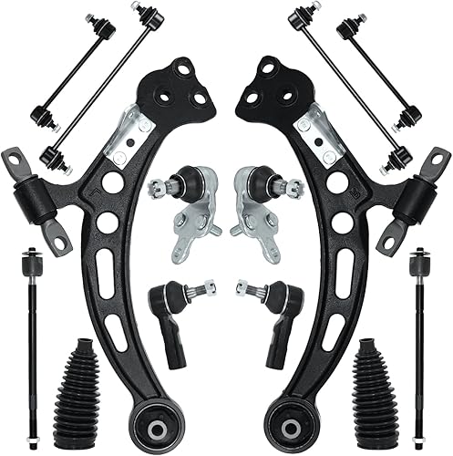 Brazo de control, 14 piezas de suspensión delantera e inferior, kit de rótulas, barra estabilizadora delantera y trasera, barra estabilizadora,