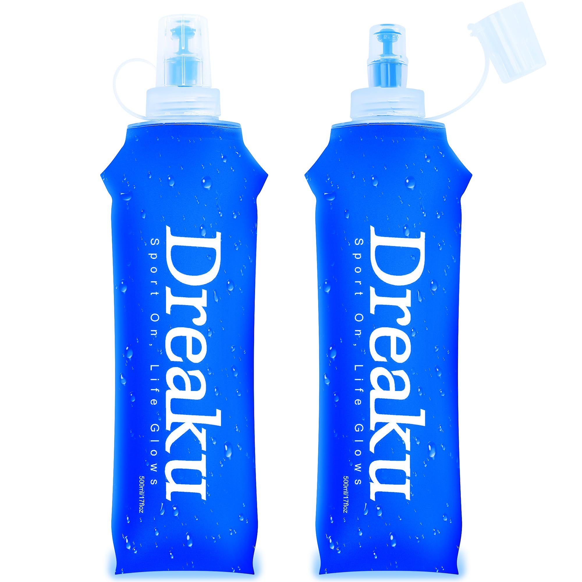 Botella de agua para correr por montaña: 2 bidones blandos Soft Flask con cubierta para polvo 1