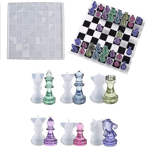 Moldes de silicona para resina epoxi molde de resina para ajedrez internacional bricolaje resina epoxi para manualidades
