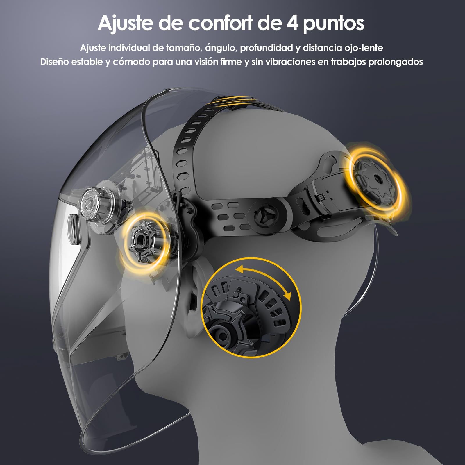 Casco de Soldar Automático True-Color, UHD 100x82mm Vista XL H-21-G | Oscurecimiento 0,1ms Solar/Batería Pantalla (DIN 4/5-9/5-13) MIG/TIG/MMA para Bricolaje, Taller & Industria