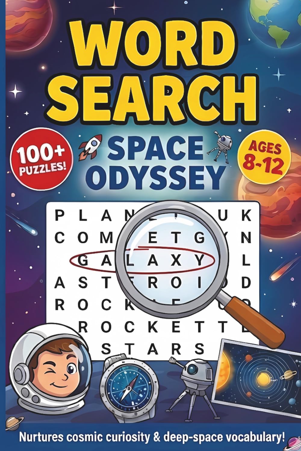 Space Word Search for Curious Kids: +100 Fun Puzzles and Amazing Galaxy Facts for Ages 8-12