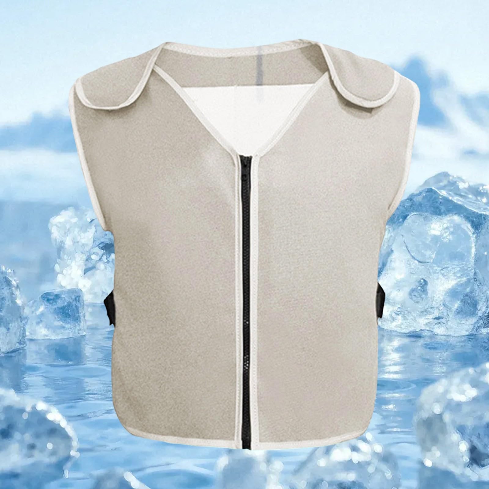 Veste Rafraichissant Homme Léger Et Respirant Tee Shirt Avec 8 Paquets Glace Amovible Gilets De Course À Pied Sport Trail Moto Vélo T Shirt D'extérieur Pêche Randonnée Gilets Hydratation Running