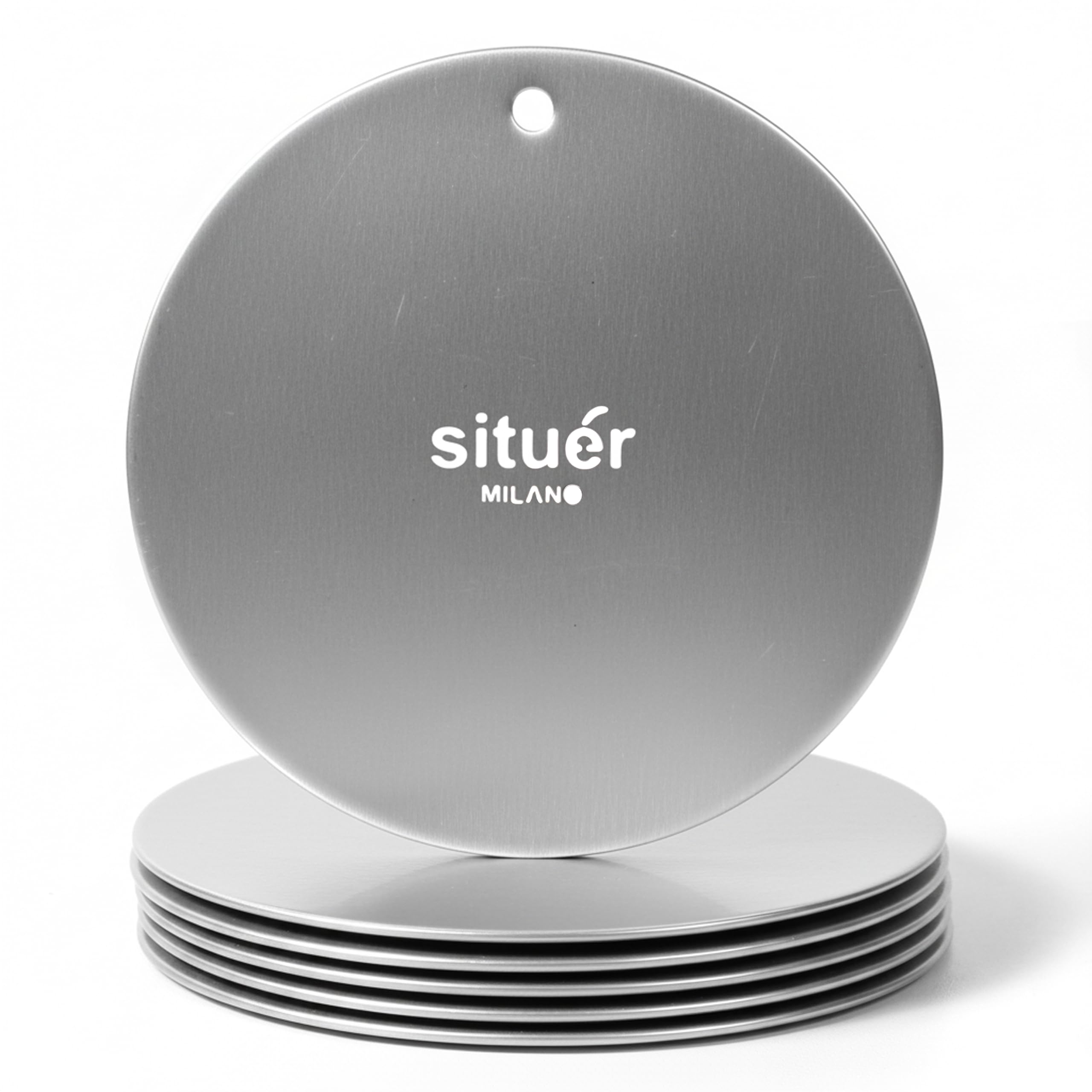 Situér Milano 6 Sottobicchieri Eleganti Rotondi in Metallo Zincato di Diametro 10 cm Made in Italy - Accessori Raffinati per la Casa, Proteggono il Tavolo da Macchie e Graffi