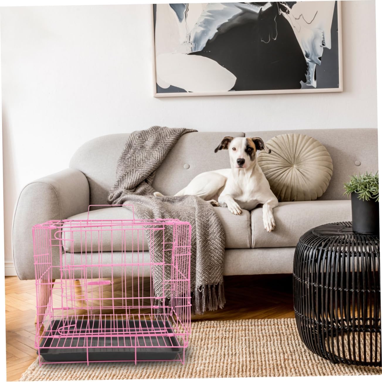 Folding Pet Cage for Small and Medium Dogs Dog Crate with Creative Design Pink Pet House for and Comfortable Travel for Cats and Rabbits