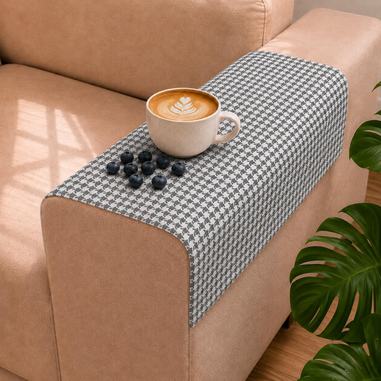 STITCHNEST 'Nomad Weave Collection' Sofa Armrest Cover | Elegant Jacquard Fabric, Washable & Durable for Modern Living (18 x 22 Inches)
