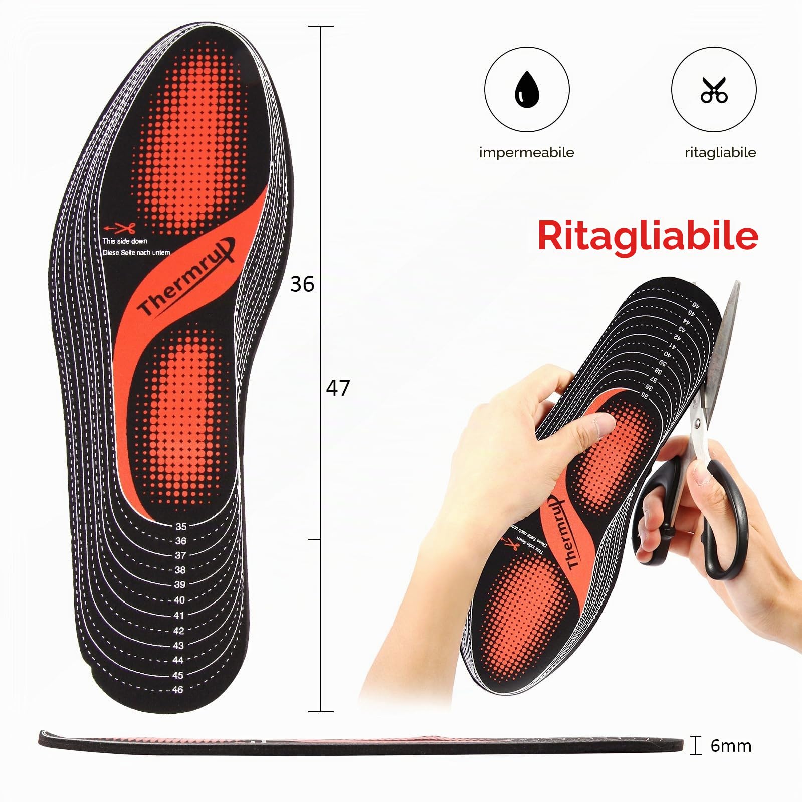 Thermrup, Solette termiche a batteria, 4 livelli di calore,lavabili