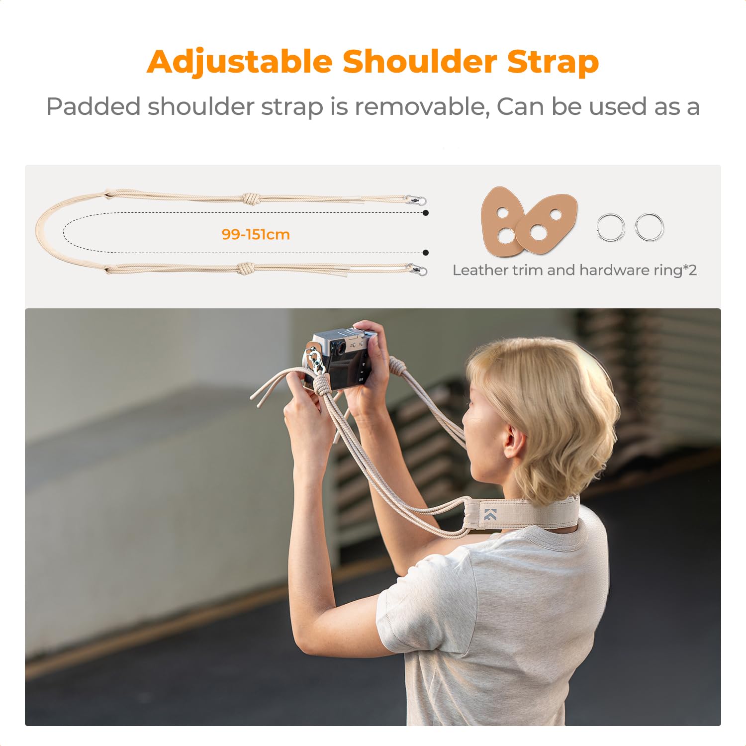 K&F CONCEPT Sac Appareil Photo, Porté à la Main Sac léger à la Mode Compatible avec Les Petits appareils Photo Reflex Compacts pour Femmes-Beige