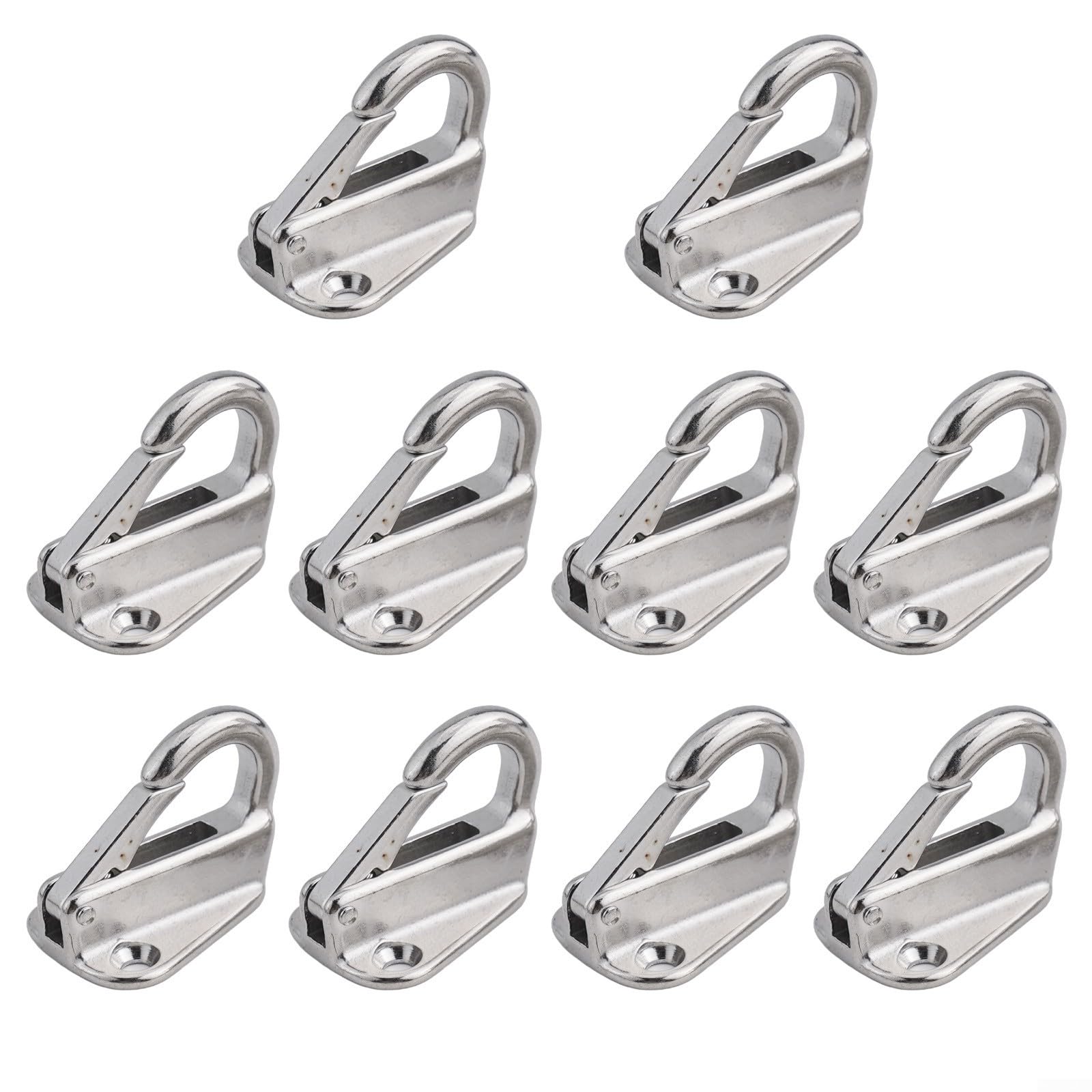 Gdfnmogo 10Pcs Marine Stainless Steel Spring Snap,Fending Hook Fender Boat Hardware Spring-loaded For Boat,Trucks,Van, for caravan,Trailers