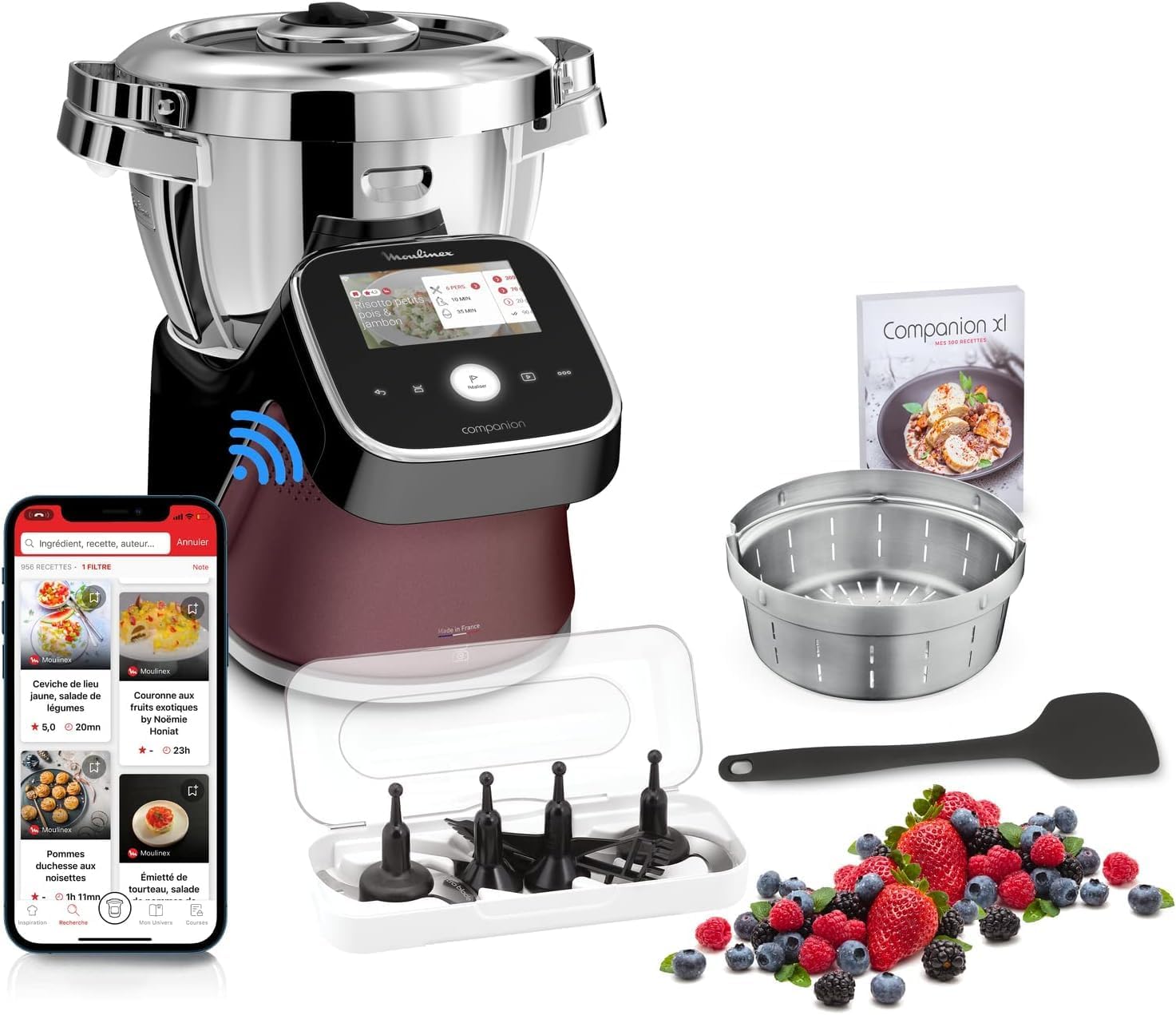 Robot Cuiseur Multifonction Elsay Avec Balance Intégrée Et écran Tactile, Bol Inclus, Noir/Blanc, Classe A++