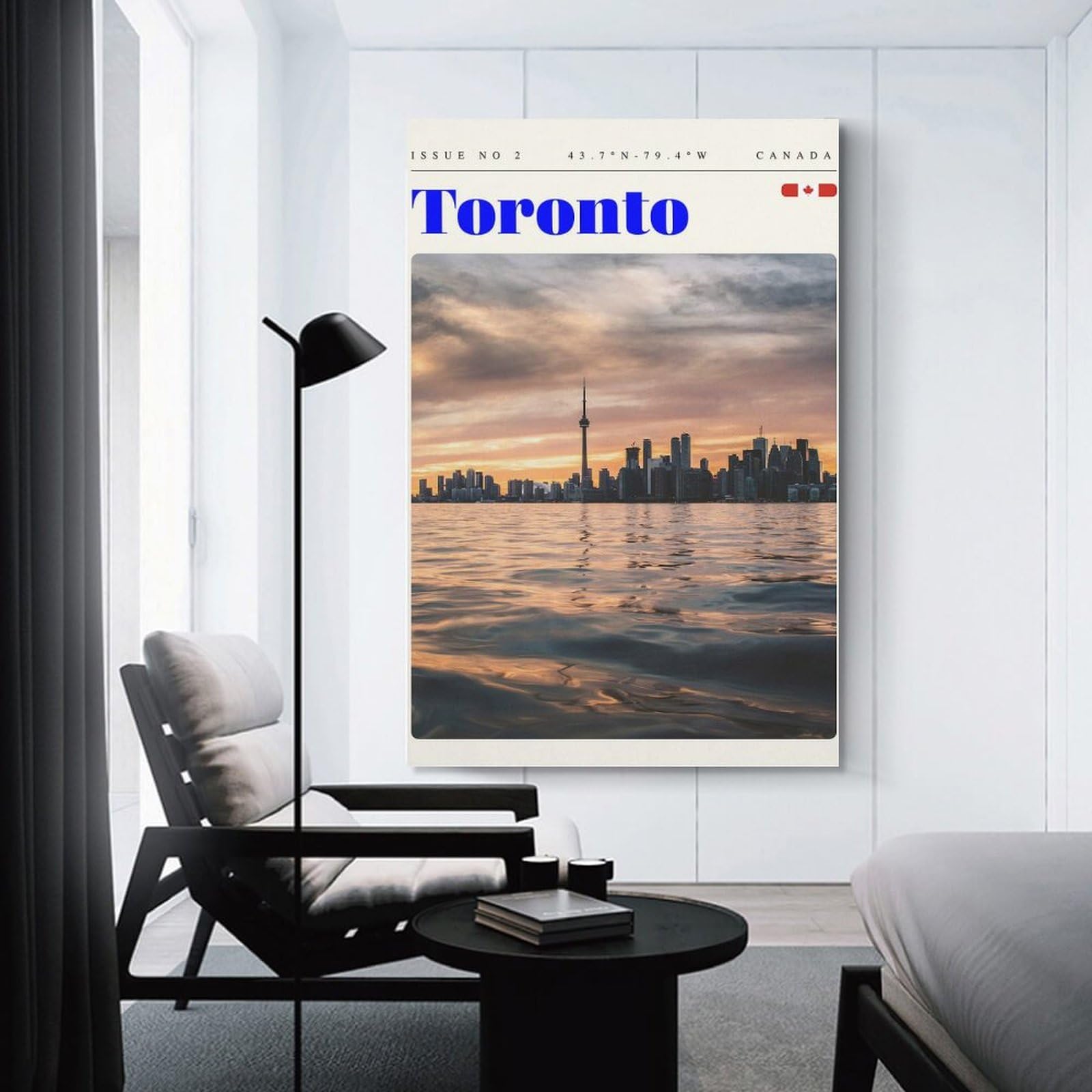 Junmoney Canvas Wall Art Toronto Ontario Travel Art, 24x36inch(60x90cm), for Lounge Decor, Bedroom Walls Or Flats, A Home Accent with Warm Character