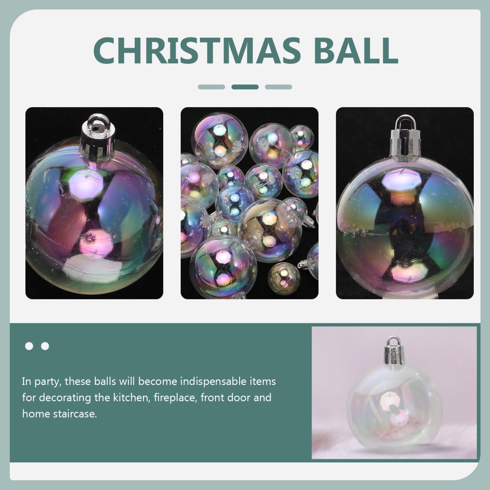 Holibanna 54stücke Teiliges Weihnachtskugeln Verschiedenen Irideszente Kunststoffbaumschmuck Für Festliche Dekoration Geeignet Für Zuhause Hochzeiten Und Partys
