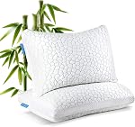 Cooling Memory Foam Pillows Queen Size Set of 2, Adjustable Shredded Foam Bed Pillows for Sleeping, Soft Support Pillows for Side & Back Sleepers with Breathable Dual-Sided Soft & Cooling Fabric