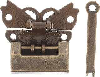 Antique Case Latch Antique Hasp Latch Padlock Lock Butterfly Box Clasp Vintage Lock Padlock Lock Jewelry Box Hasp Lock Latch with Lock Antique Case Buckle