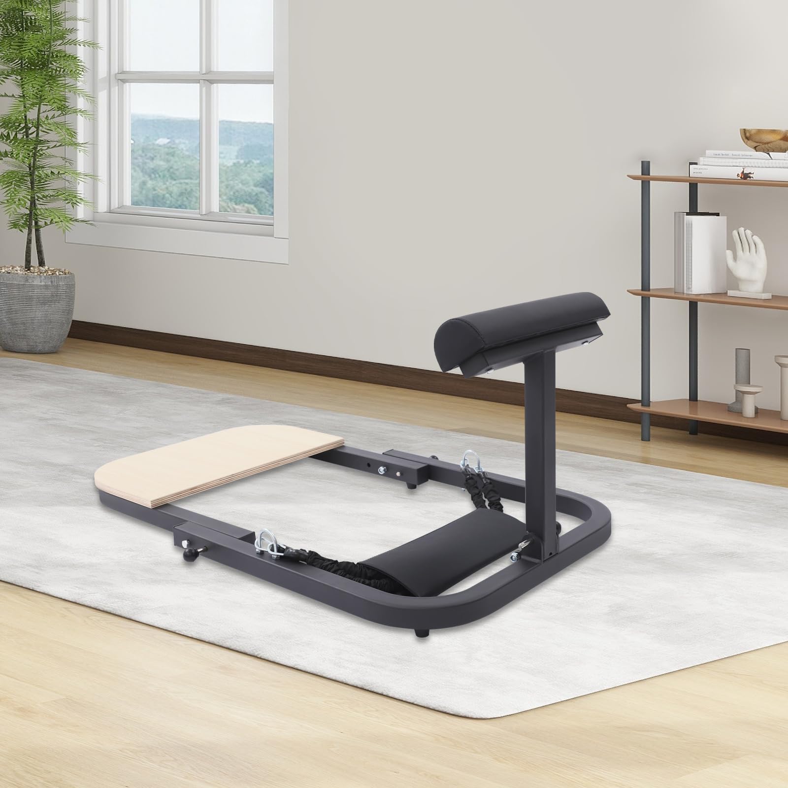 Hip Thrust - Macchina per allenamento dei glutei, pieghevole, con 2 fasce elastiche di resistenza da 14 kg, per allenare i glutei fino a 150 kg, per il fitness a casa