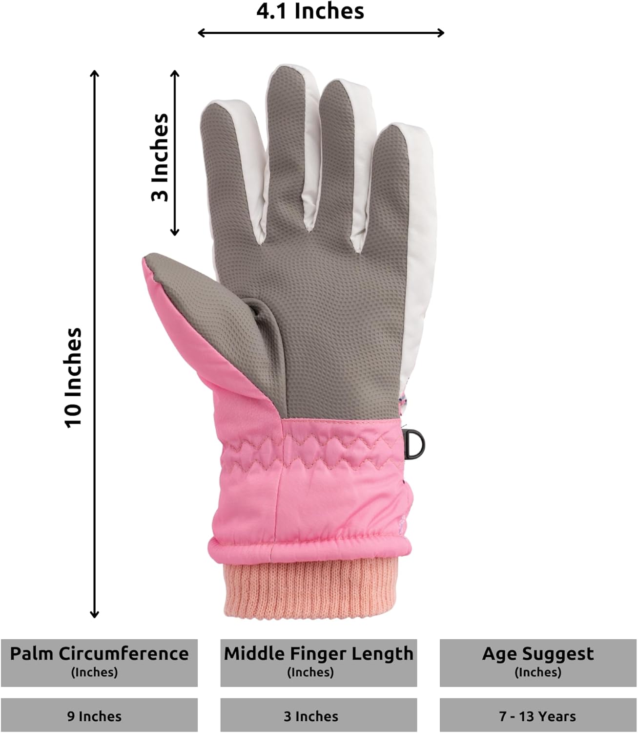 Playful Paws Waterproof Kids Snow Gloves (Ages 8-12) | Warm Boys & Girls Winter Gloves with Touchscreen | Windproof, Non-Slip Ski Gloves for Ages 8-10 & 10-12 Years - Image 5