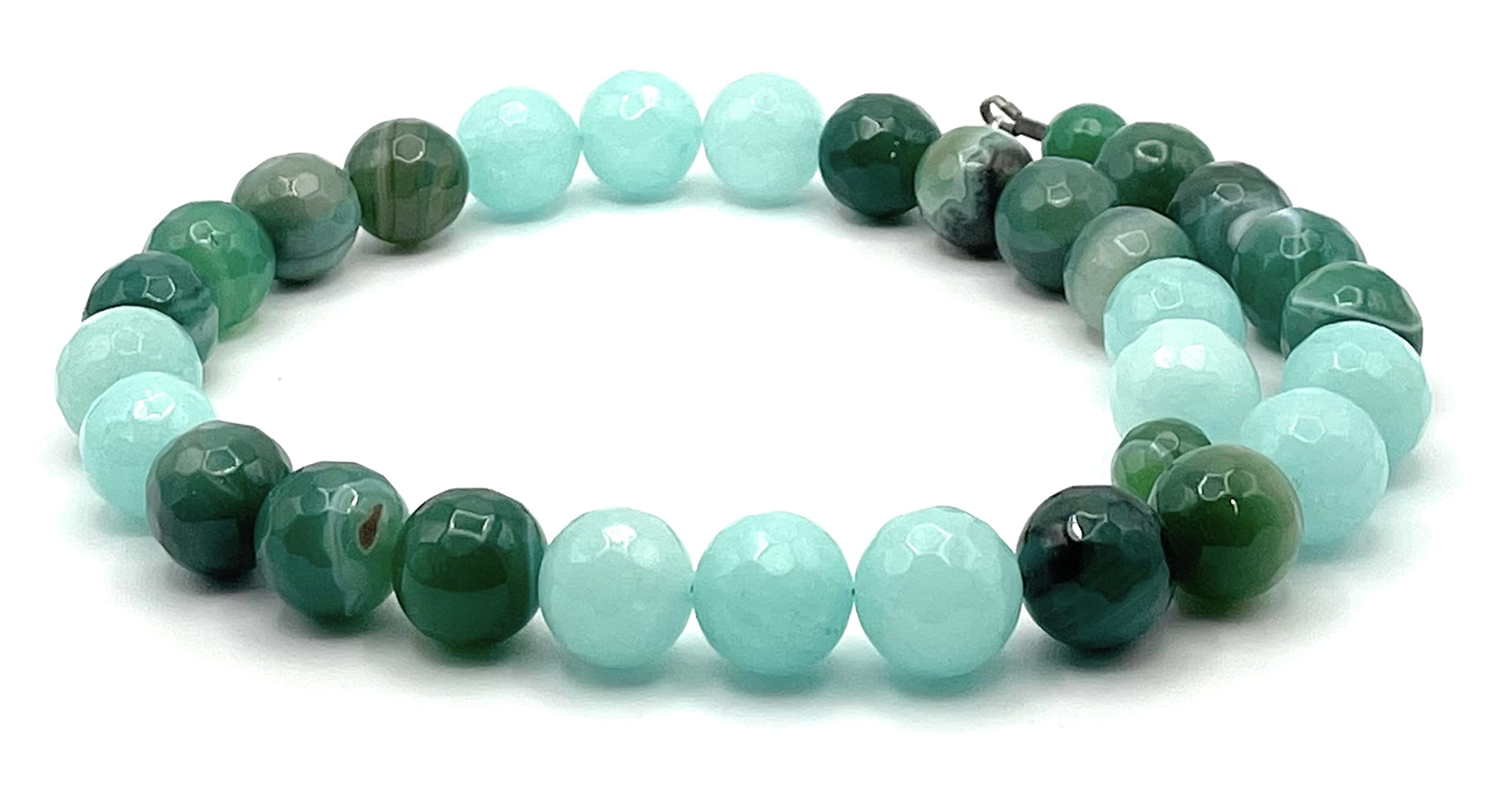Türkis Jade Halskette, grüner Achat Choker Choker, 925 Sterling Silber, Edelstein Schmuck, August Geburtsstein, Geschenk für sie