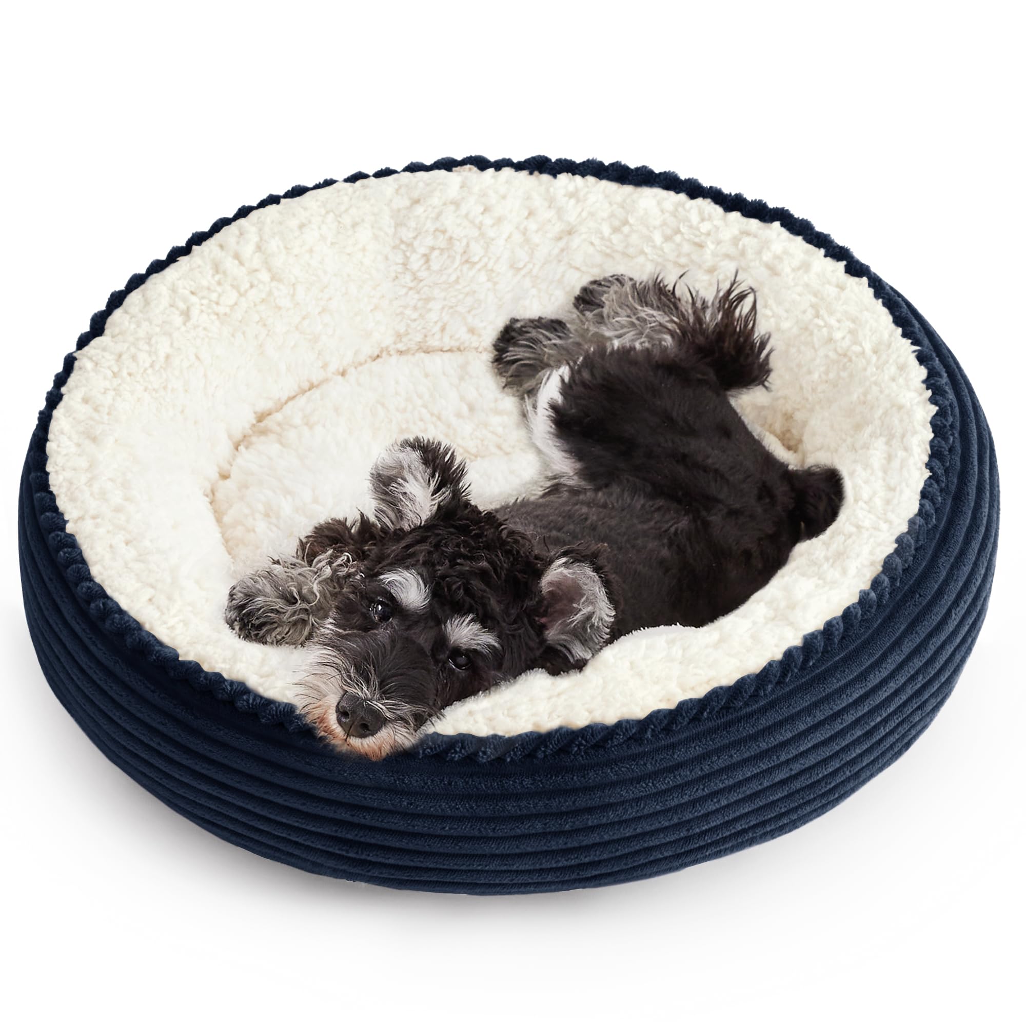 Love's cabin Round Donut Cat and Dog Bed 25 Inch Pet Bed for Small or Medium Dogs, Non-Slip and Water Resistant Bottom, Soft Durable Fabric, Washable