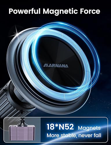 Miniatura 2 de Soporte de teléfono Magsafe, magnético universal de absorción de impactos (6 resortes integrados), soporte de automóvil con clip de metal, soporte