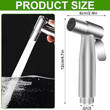 Handheld Bidet Sprayer Head Stainless Steel Bathroom Bidet Spray Toilet Faucet Sprayer for Shower Bathroom Douche Shattaf Hygiene Toilet Cloth Diaper Cleaning (Sprayer Head only)