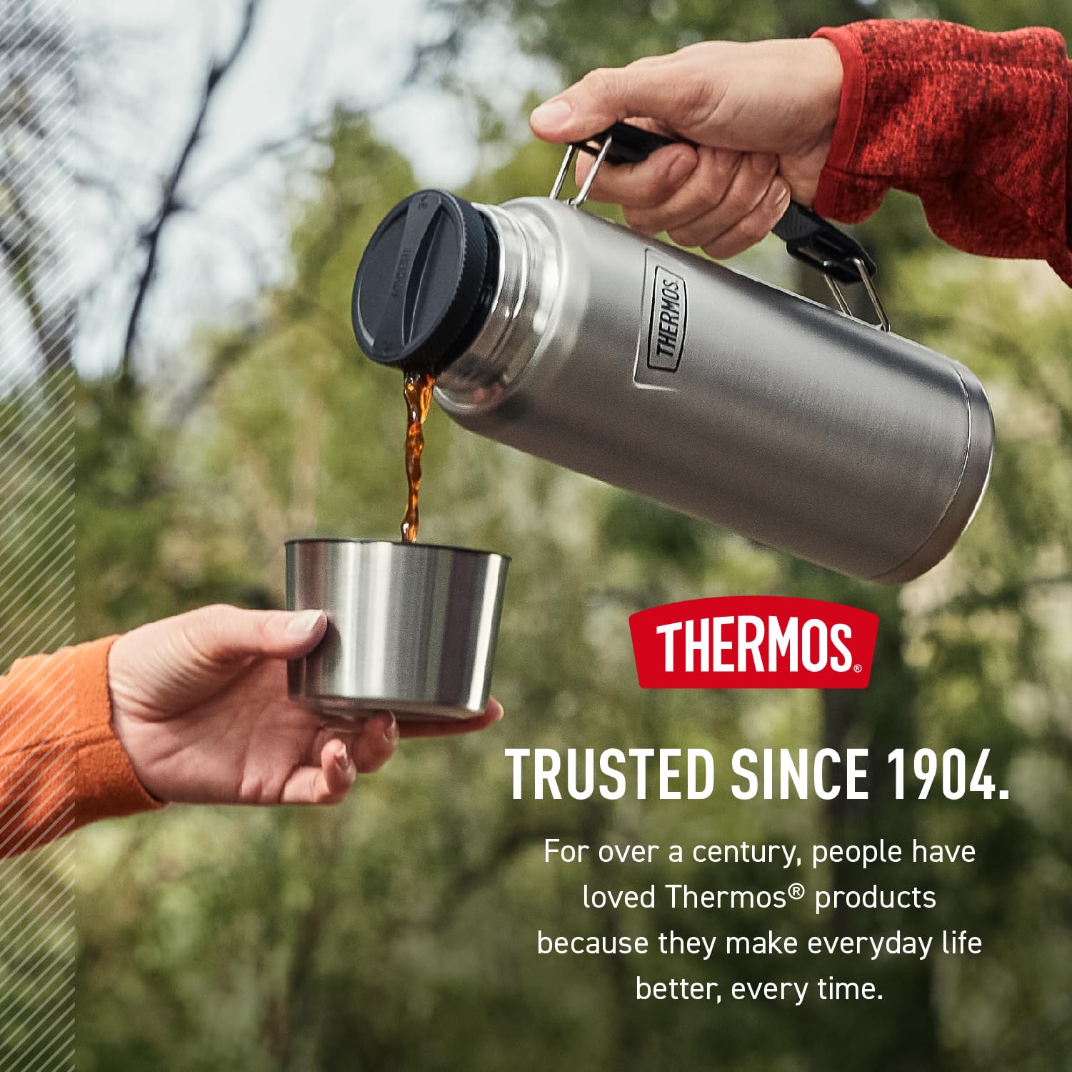 Thermos, ICON Series, Stainless Steel Beverage Bottle, Matte Stainless Steel, 40 oz
