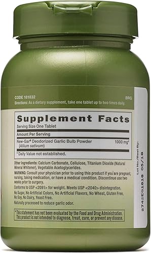 Miniatura 2 de GNC Herbal Plus - Super ajo inodoro de 1000 mg, 100 tabletas, apoya la salud cardiovascular