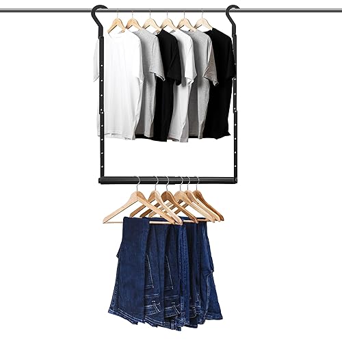 Adjustable Hanging Closet Rod, Heavy Duty Closet Rods for Hanging