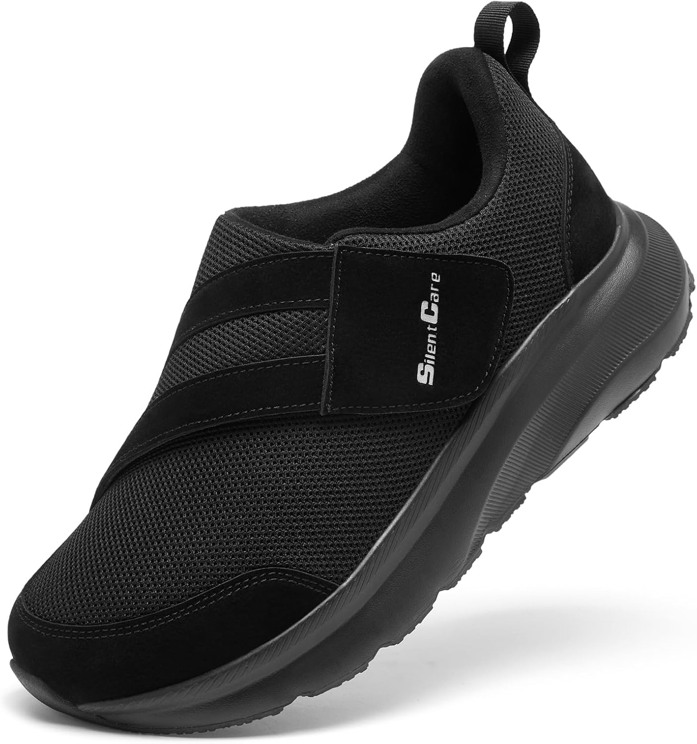 SILENTCARE Diabetic Shoes for Men Extra Wide Slip On Shoes for Swollen Feet Adjustable Walking Shoes for Elderly Foot Pain Relief Neuropathy