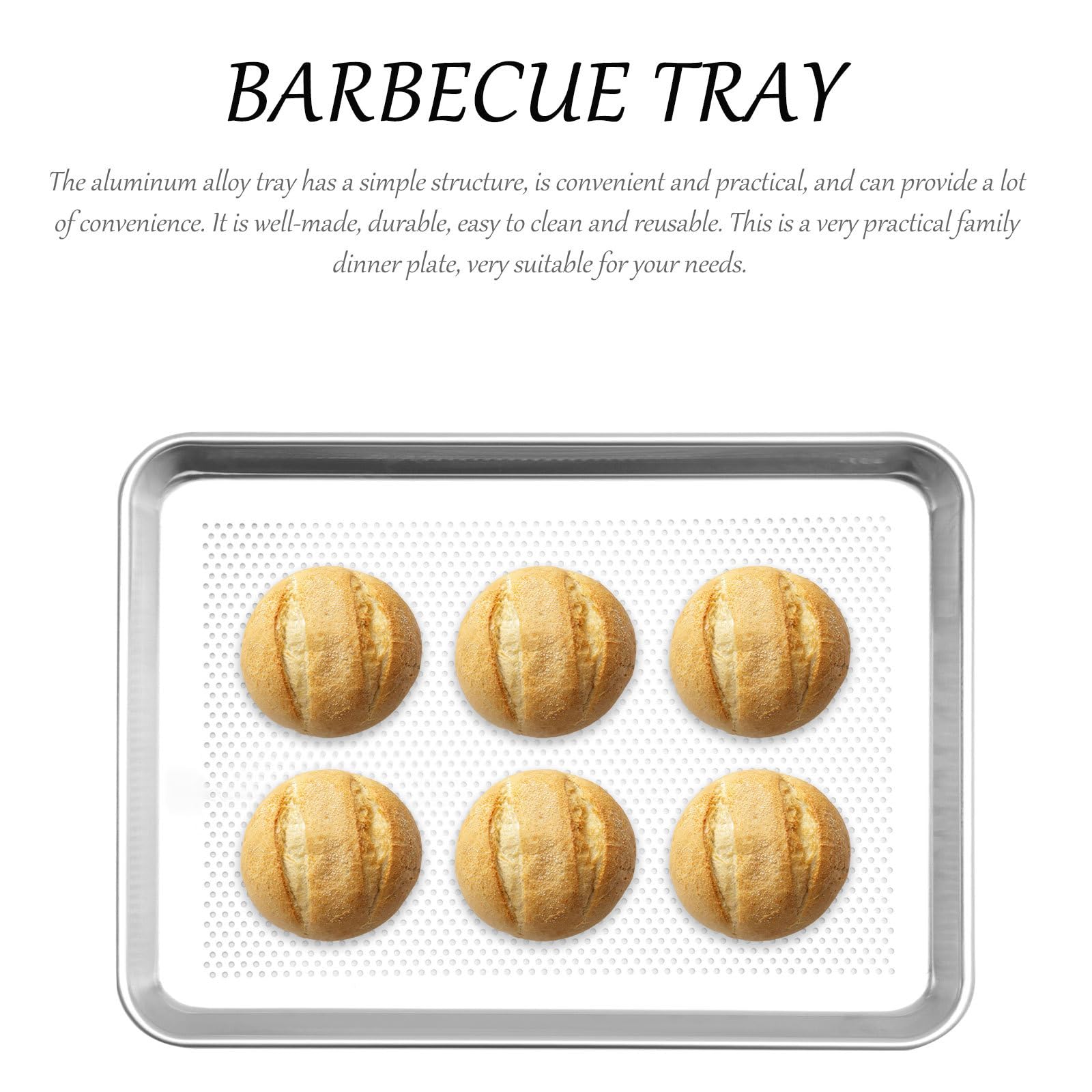 Zerodeko 1pièce Plaque de Cuisson Rectangulaire Alliage Aluminium Résistant Plateau Pratique pour Pâtisserie Cuisson et Stockage Alimentaire Facile à Nettoyer