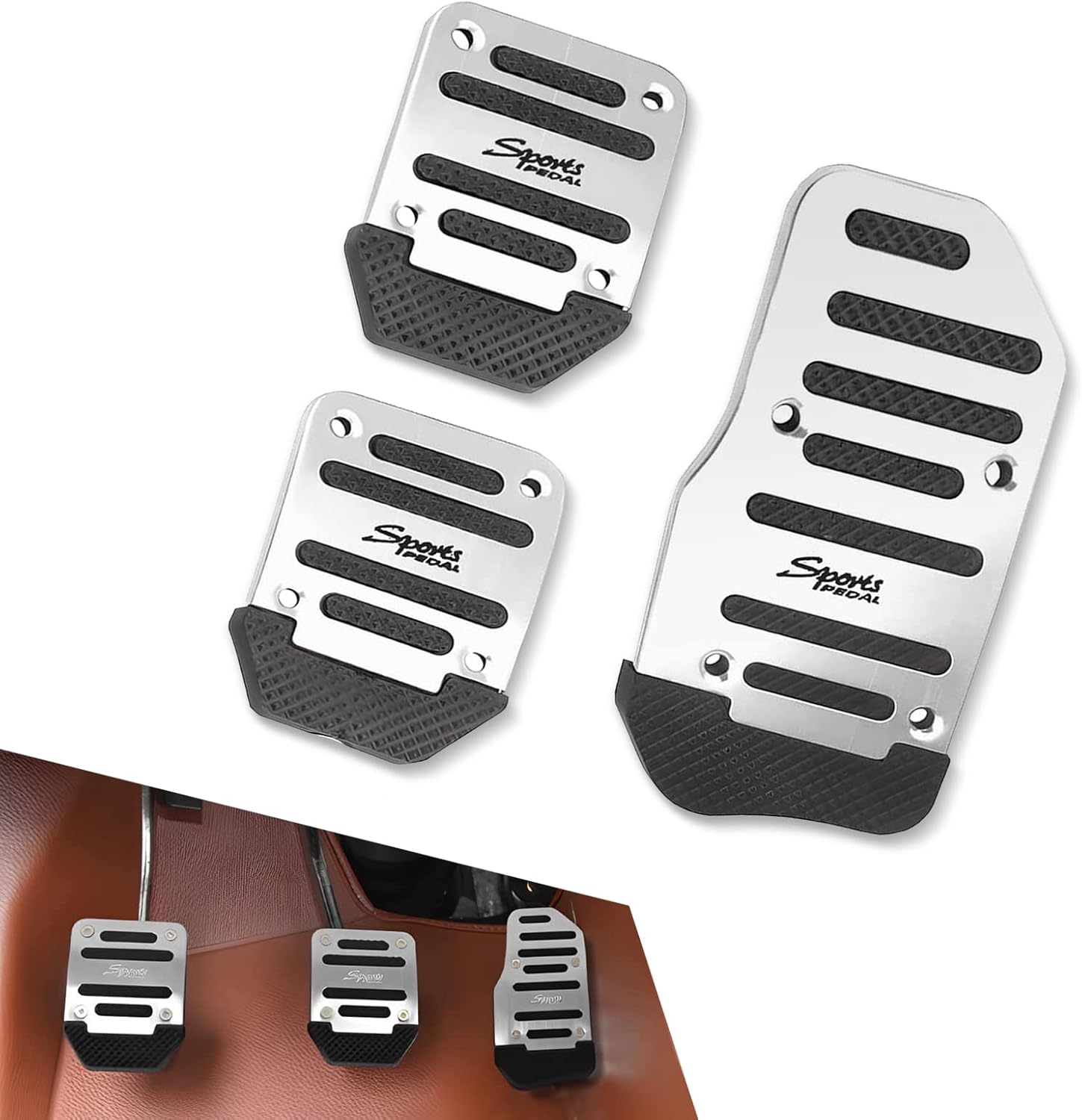 Sodcay 3 PCS Nonslip Car Pedal Pads, Manual Transmission