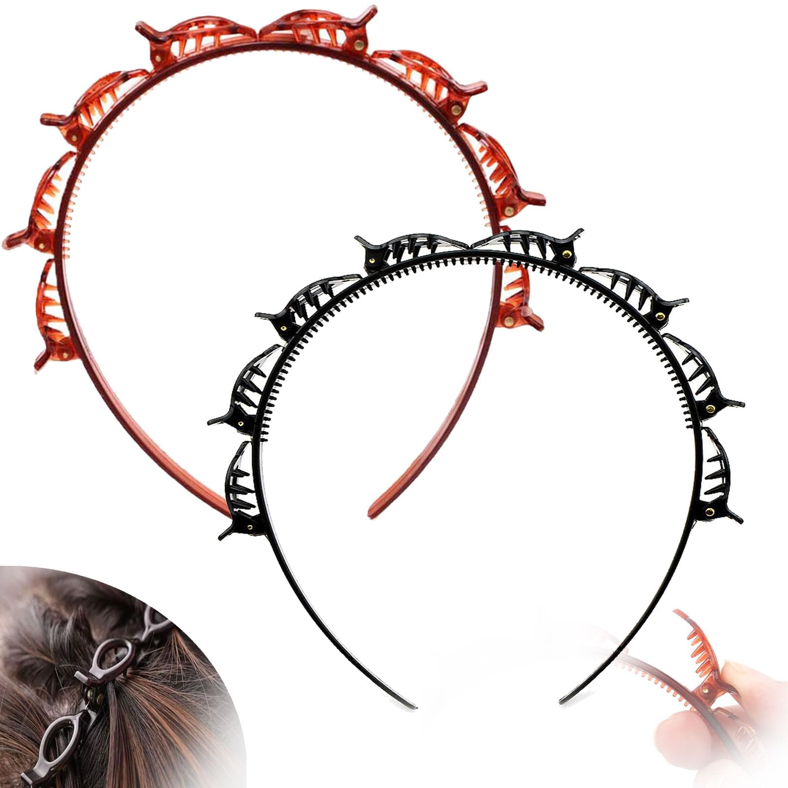 Amazon.com : GRASUNNY Hairband with Clips, Professional Weave