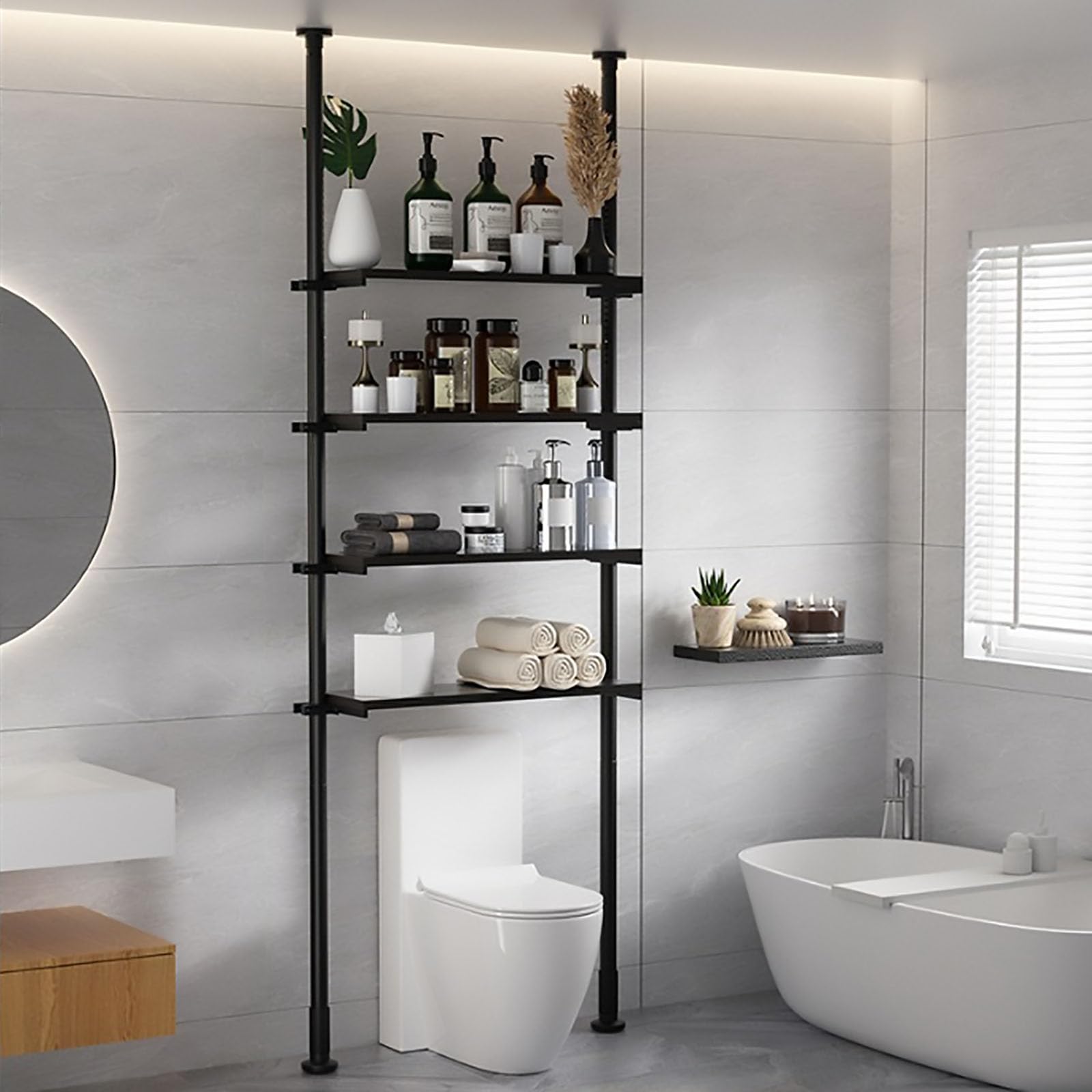 Étagère de rangement pour toilettes et petites pièces | Aménagement de salle de bain moderne