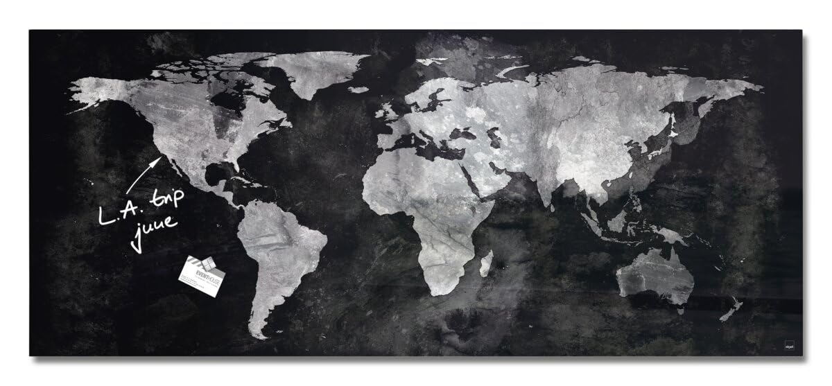 SIGEL GL246 Premium Glass magnetic Board, glossy surface, 130 x 55 cm, easy mounting, Black - Artverum
