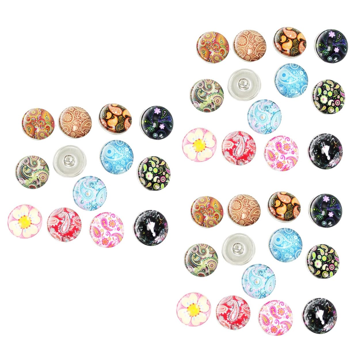 Anneome 90pezzi Pulsanti Rotondi Per Bracciali e Collane Stili Misti Per Gioielli Femminili Charm Decorativi Per Accessori Moda