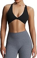 AOXJOX Sienna Twist Women's Low Impact Sports Bra - Buttery Soft Nylon Spandex Yoga Crop Tank