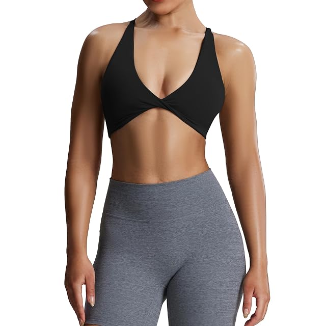 Aoxjox Womens Workout Sports Bras Fitness Sienna Low Impact Bra Yoga Crop Tank